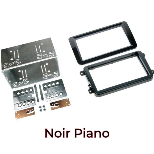 Facade autoradio VW Kit facade ADNAuto-Radio FA145D compatible avec Seat Skoda VW - Noir Brillant - 2DIN - voir liste