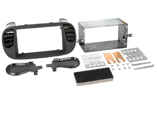 Supports Autoradio de Roger Kit Facade autoradio 2DIN compatible avec Fiat 500-500 C ap07 Noir
