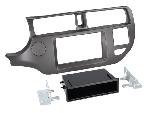 Facade autoradio Kia Kit Facade autoradio 2DIN compatible avec Kia Rio 11-15 Avec vide poche Anthracite