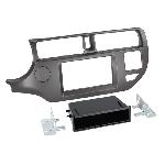 Kit Facade autoradio 2DIN compatible avec Kia Rio 11-15 Avec vide poche Anthracite