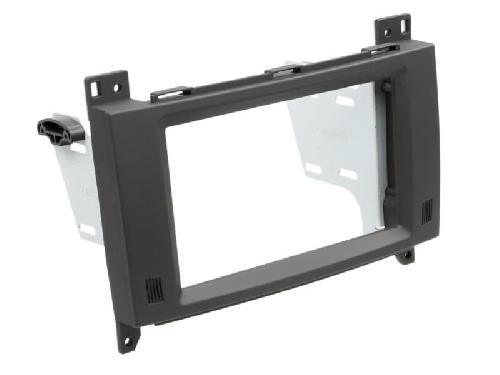 Supports Autoradio de Roger Kit Facade autoradio 2DIN compatible avec Mercedes Classe A B 04-12 Vito ap14 Noir Rubber touch