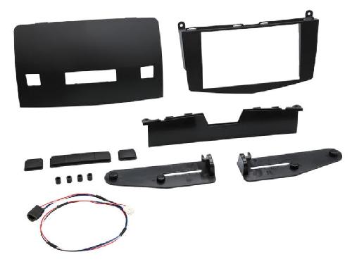 Supports Autoradio de Roger Kit Facade autoradio 2DIN compatible avec Mercedes classe C 07-11 Noir