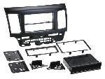 Supports Autoradio de Roger Kit Facade autoradio 2DIN compatible avec Mitsubishi Lancer ap07 Avec vide poche Noir