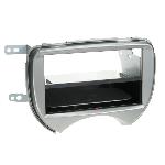 Kit Facade autoradio 2DIN compatible avec Nissan Micra 10-13 Avec vide poche Induction Qi Argent