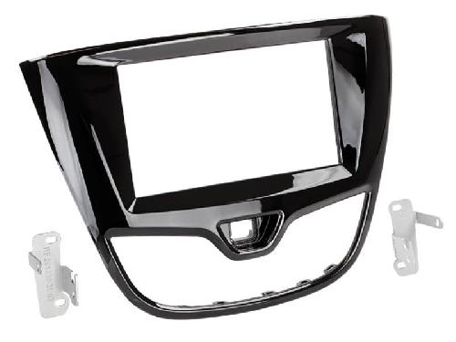 Supports Autoradio de Roger Kit Facade autoradio 2DIN compatible avec Opel Karl ap15 Noir brillant