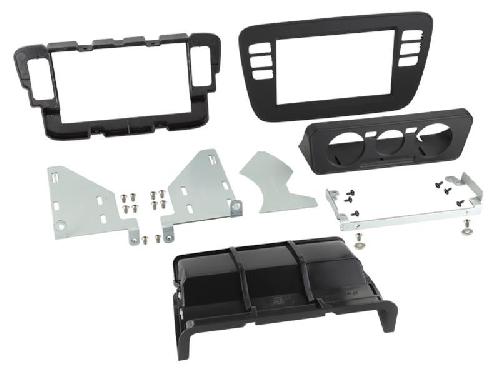 Supports Autoradio de Roger Kit Facade autoradio 2DIN compatible avec Seat Mii Skoda Citigo VW Up ap11 - Noir vide poche Clim manuelle