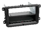 Facade autoradio Seat Kit Facade autoradio 2DIN compatible avec Seat Skoda VW ap03 Avec vide poche Induction Qi Noir
