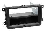 Supports Autoradio de Roger Kit Facade autoradio 2DIN compatible avec Seat Skoda VW ap03 Avec vide poche Noir