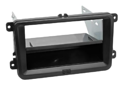 Supports Autoradio de Roger Kit Facade autoradio 2DIN compatible avec Seat Skoda VW ap03 Avec vide poche Noir