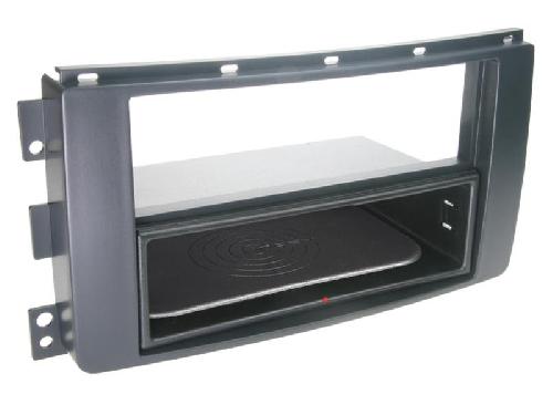 Supports Autoradio de Roger Kit Facade autoradio 2DIN Smart Fortwoo 07-10 Forfour 04-06 Avec vide poche Inbay Noir