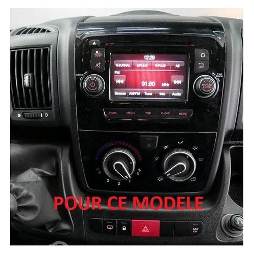 Facade autoradio Fiat Kit Facade Autoradio compatible avec Fiat Ducato 14-21 - 2Din noir brillant