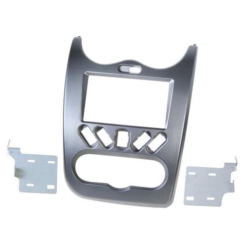 Facade autoradio Dacia Kit facade Autoradio FA417B 2Din compatible avec Dacia Duster Sandero Logan 08-12 - Gris Fonce