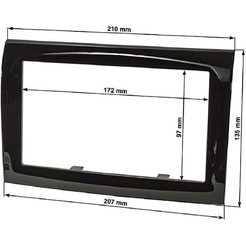 Facade autoradio Fiat Kit Facade Autoradio KA435B compatible avec Jumper Ducato Boxer 06-21 sans autoradio origine - noir brillant