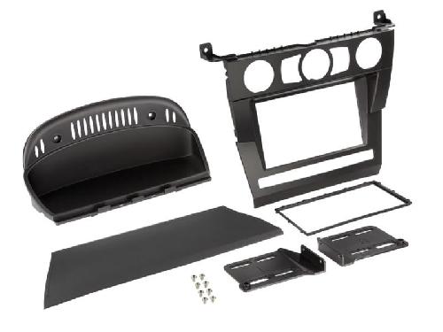 Supports Autoradio de Roger Kit Installation 2Din compatible avec BMW Serie 5 E60 03-07 - Noir