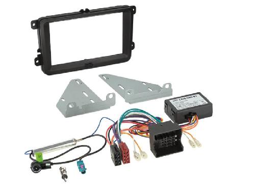 Supports Autoradio de Roger Kit Installation autoradio 2DIN CAN Bus Adaptateur ant. compatible avec VW Seat Skoda ap03 noir