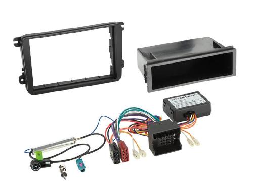 Supports Autoradio de Roger Kit Installation autoradio 2DIN CAN Bus compatible avec VW Seat Skoda ap03 noir