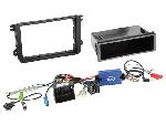 Supports Autoradio de Roger Kit Installation autoradio 2DIN vide poche SWC Adaptateur ant. compatible avec VW Seat Skoda ap03 noir
