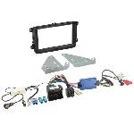 Kit Installation autoradio + adaptateur antenne + CAV compatible avec VW Seat Skoda ap03 noir