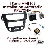 Ensembes Facades et Faisceaux ISO Kit Installation Autoradio ADNAuto KF270 Serie HM Noir Compatible Renault Megane 3 2008-2014
