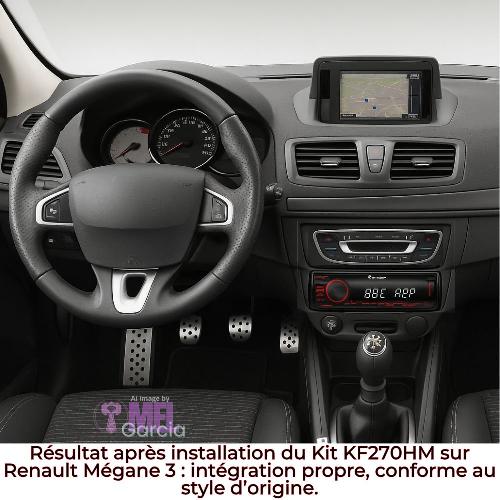 Ensembes Facades et Faisceaux ISO Kit Installation Autoradio ADNAuto KF270 Serie HM Noir Compatible Renault Megane 3 2008-2014