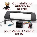 Facade autoradio Renault Kit Installation Autoradio KF171A - ADNAuto - Compatible avec Renault Scenic 09-15 - Gris 1DIN