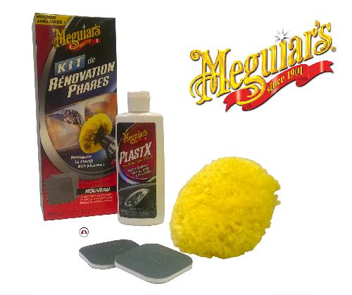 Efface Rayure - Renovateur Kit renovation Meguiars G1900 pour phares et optiques x4