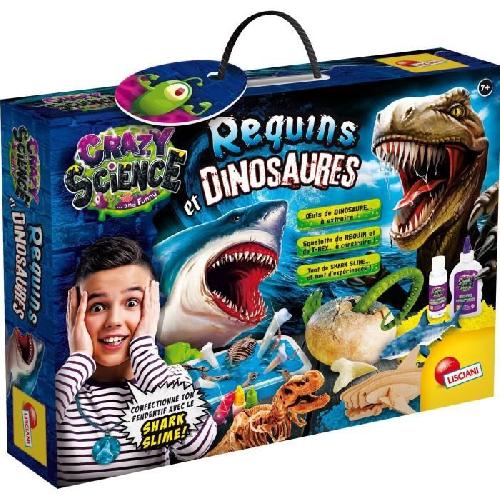 Experience Scientifique - Experience Physique-chimie Kit scientifique - LISCIANI - Crazy Science - Requins & dinosaures - Slime et oeufs a creuser - Prédateurs fascinants