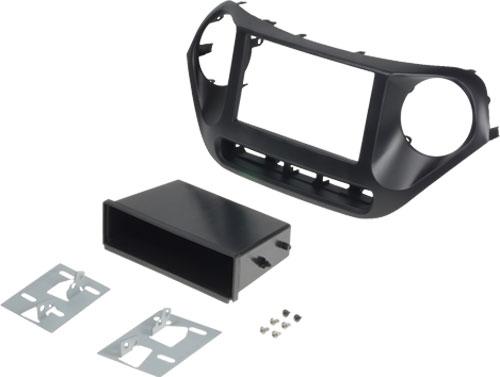 Supports Autoradio de Roger Kit support 2Din compatible avec Hyundai i10 ap13 avec vide-poche - Noir