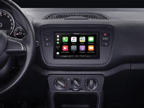 Supports Autoradio de Roger Kit Support autoradio 2DIN 381320-36-1 compatible avec Seat Mii Skoda Citigo VW Up ap11 - Noir vide poche Clim manuelle