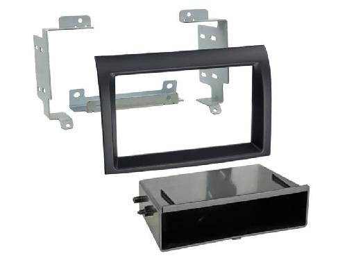 Supports Autoradio de Roger Kit Support autoradio 2DIN compatible avec Citroen Fiat Peugeot ap06 Avec vide-poche Noir