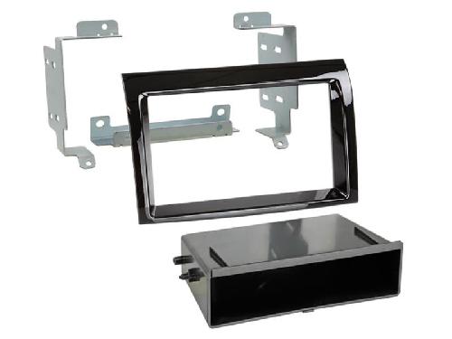 Supports Autoradio de Roger Kit Support autoradio 2DIN compatible avec Citroen Fiat Peugeot ap06 Avec vide-poche Noir brillant