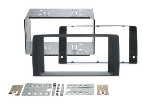 Supports Autoradio de Roger Kit Support autoradio 2DIN compatible avec Man TGX ap07 Noir Rubber touch