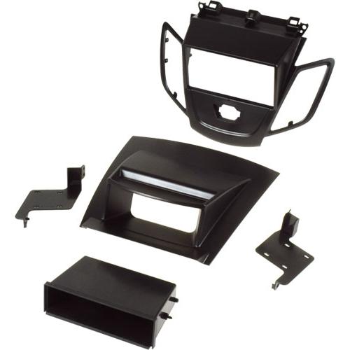 Facade autoradio Ford Kit support Autoradio 2Din Ford Fiesta ap09 compatible avec voiture avec ecran - Vide poche - Noir