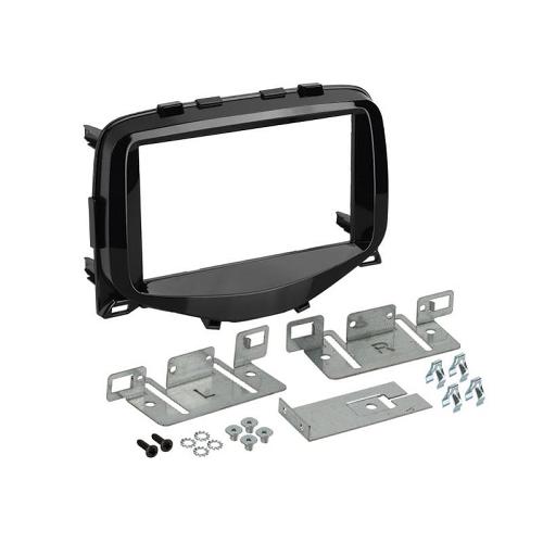 Supports Autoradio de Roger Kit support Autoradio compatible avec Citroen C1 Peugeot 108 Toyota Aygo -Noir brillant
