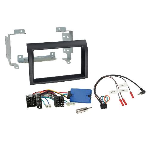 Ensembes Facades et Faisceaux ISO Kit Support Autoradio compatible avec Citroen Fiat Peugeot open dash SWC black