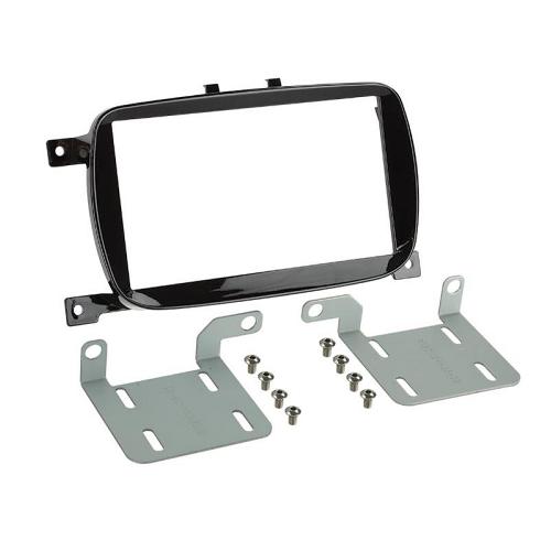Supports Autoradio de Roger Kit support Autoradio compatible avec Fiat 500 - Noir brillant