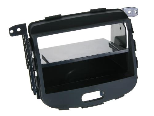 Supports Autoradio de Roger Kit Support autoradio compatible avec Hyundai i10 08-13 Avec vide poche - Noir Rubber touch