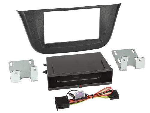 Facade autoradio Iveco kit support Autoradio compatible avec Iveco Daily VI Avec vide poche Induction Qi - Noir