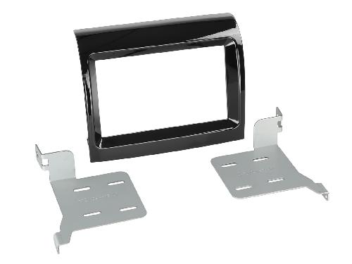 Supports Autoradio de Roger Kit Support autoradio compatible avec Jumper Ducato Boxer Movano 14-23 - 2Din Noir brillant - voir liste