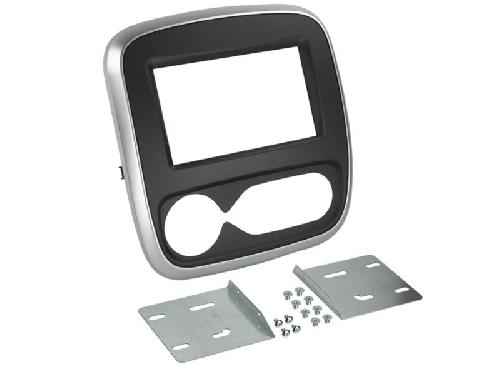 Supports Autoradio de Roger Kit support Autoradio compatible avec Renault Opel Fiat - Noir argent