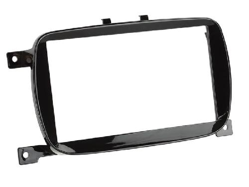 Supports Autoradio de Roger Kit support avec vide poche compatible avec Fiat 500 - Noir brillant