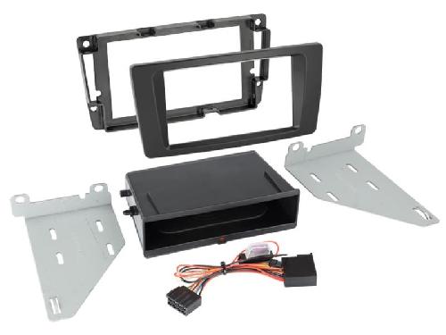 Supports Autoradio de Roger Kit support avec vide poche Induction Qi compatible avec Skoda Octavia - Noir brillant