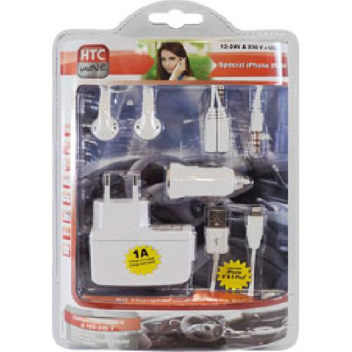 Allume Cigare - Prise Allume-cigare Kit voyage allume-cigare - 220V - cable Iphone - ecouteurs jack