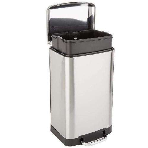 Poubelle - Corbeille - Support Sac KITCHEN MOVE Poubelle a pedale GREENWICH - 30L - Inox