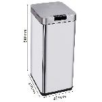 Poubelle - Corbeille - Support Sac KITCHEN MOVE Poubelle automatique PARKSIDE - 50L - Inox avec cerclage