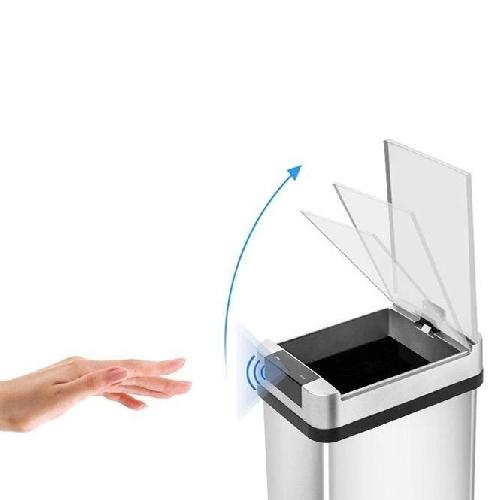 Poubelle - Corbeille - Support Sac KITCHEN MOVE Poubelle automatique PARKSIDE - 50L - Inox avec cerclage