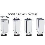 Poubelle - Corbeille - Support Sac KITCHEN MOVE Poubelle automatique SILVERLAKE - 70L - Inox avec cerclage