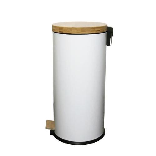 Poubelle - Corbeille - Support Sac KITCHEN MOVE Poubelle de cuisine a pedale Forest - 30L - Blanc mat