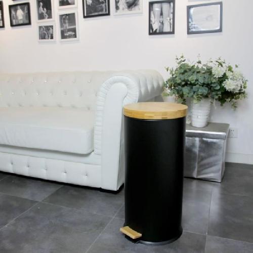 Poubelle - Corbeille - Support Sac KITCHEN MOVE Poubelle de cuisine a pedale Forest - 30L - Noir mat