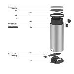 Poubelle - Corbeille - Support Sac KITCHEN MOVE Poubelle de cuisine a pedale Forest - 30L - Noir mat